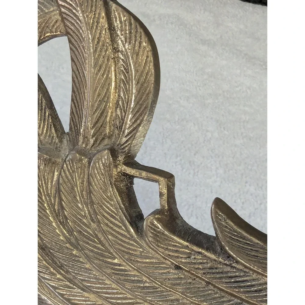 Vintage Cast Metal Wall Hanging Fighting  Running Rooster